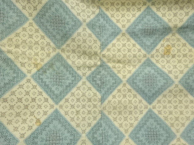 アンティーク 菱模様織出し本塩沢着物